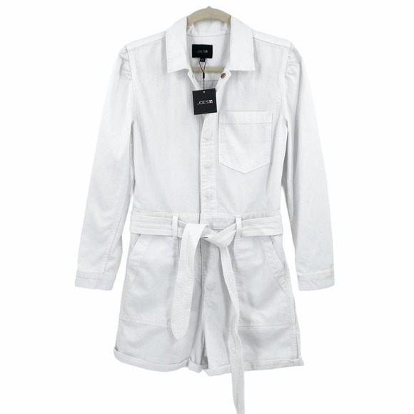 Joe's Jeans Womens Alexa Shortall Romper Talc White Size Small Cotton Denim - Picture 13 of 13